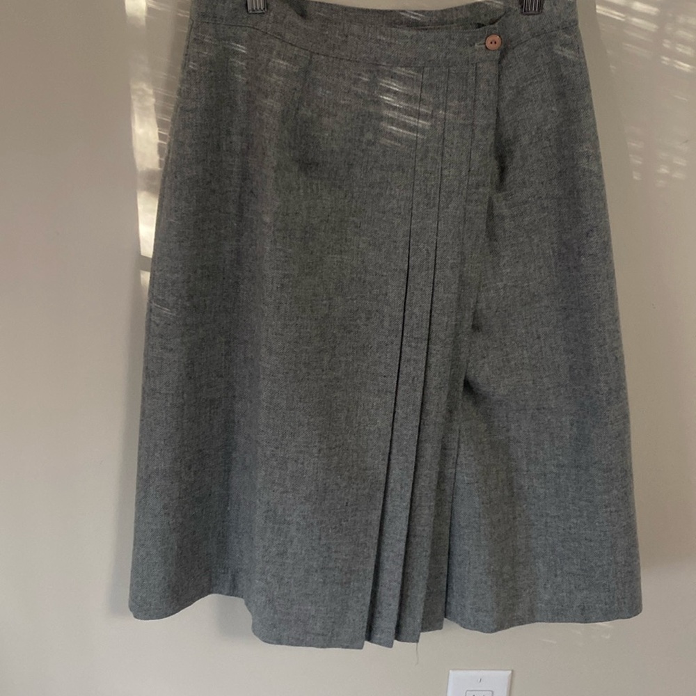 Lined Grey Wool Retro A line skirt